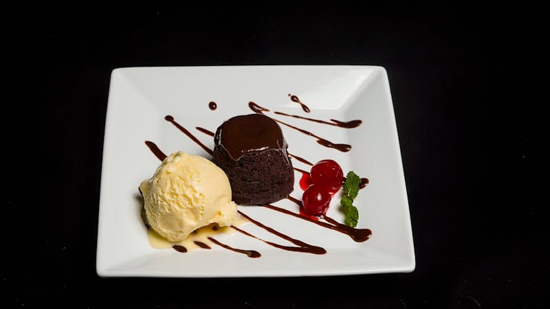 Warm Chocolate Lava Cake with vanilla ice cream