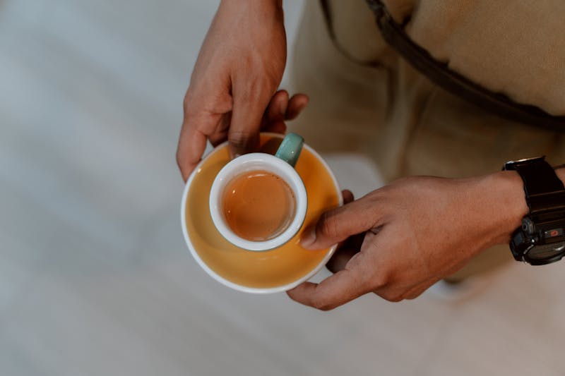 Italian espresso in a ceramic cup